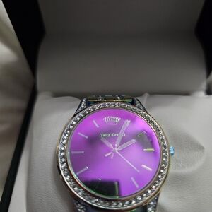 Juicy Couture Purple and Silver Women's Watch, Fits 6 Inch Wrist Or Smaller